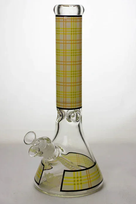 14″ glass 7 mm Check Pattern Glass Bong