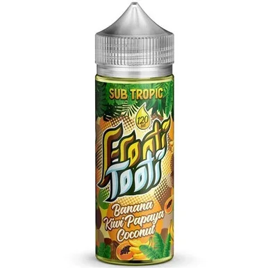Banana Kiwi Papaya and Coconut Cream Sub Tropic E Liquid 100ml by Frooti Tooti UK
