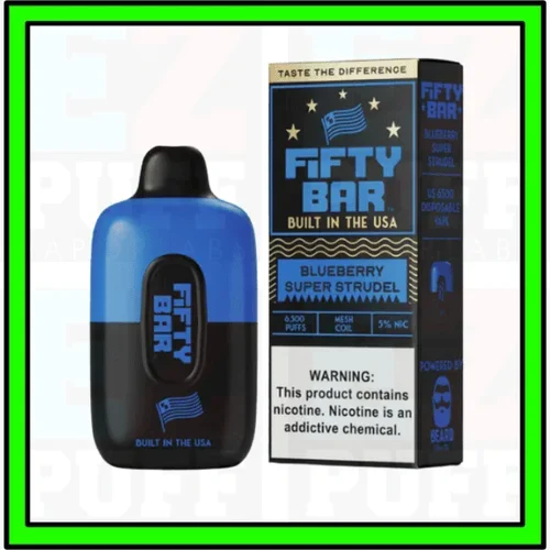 Blueberry Super Strudel – FIFTY BAR – MADE IN USA by Beard Vape – 6500 Puff Disposable