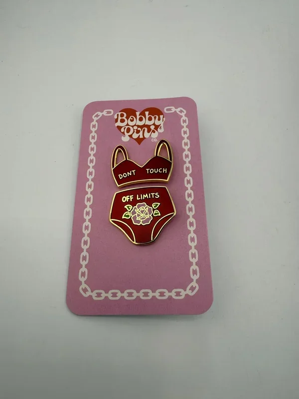 Bobby Pins Co. Enamel Pin – Lingerie Red