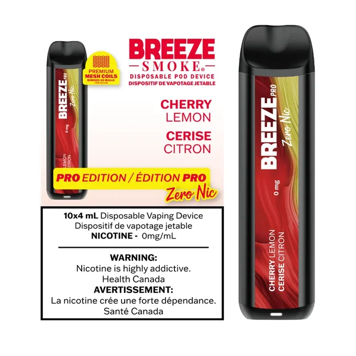Breeze Pro Zero Nic – Cherry Lemon