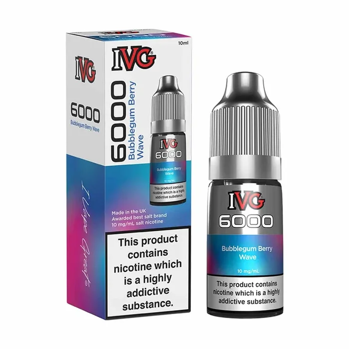 Bubblegum Berry Wave Nic Salt E-Liquid by IVG 6000