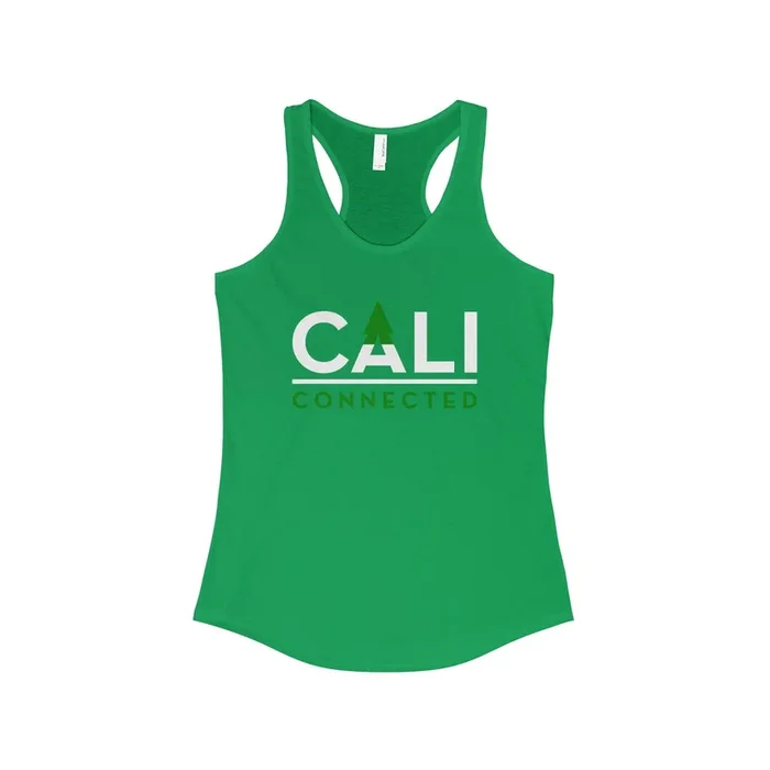 CaliConnected Women’s Slim Fit Green Racerback Tank