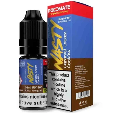 Caramel Cream Cookies Podmate Nic Salt E Liquid 10ml By Nasty Juice