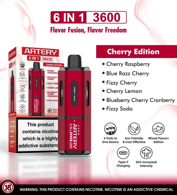 Cherry Edition (Multi Flavour) 6-in-1 Disposable