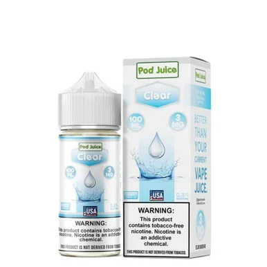 Clear Tobacco Free Nicotine E-Juice 100ml | Pod Juice
