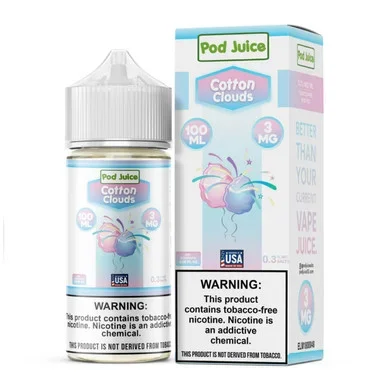 Cotton Clouds Tobacco Free Nicotine E-Juice 100ml | Pod Juice