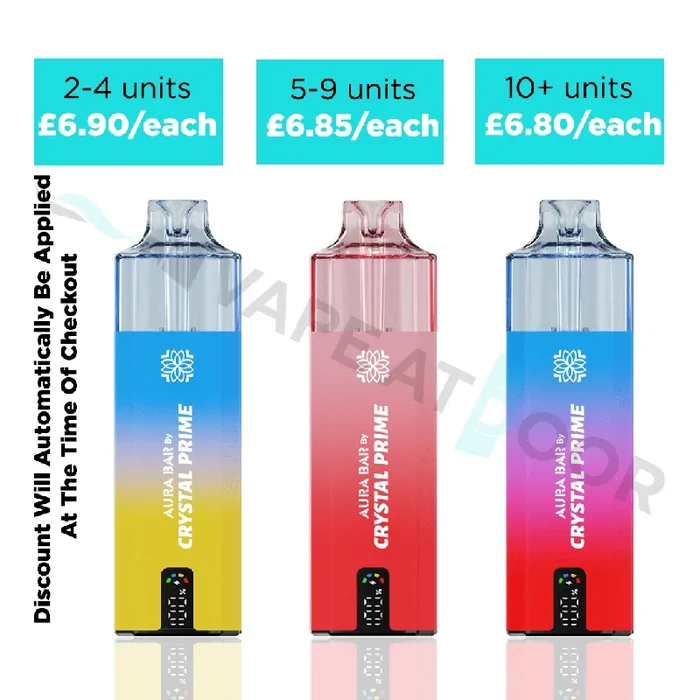 Crystal Prime Aura Bar Series 10k Puffs Prefilled Pod Kit