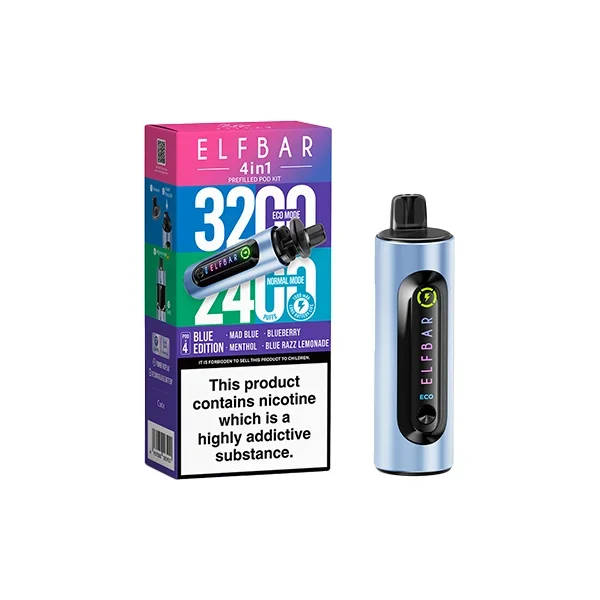 Elf Bar – 4 in 1 Pod Vape Kit 3200 Puffs 20mg