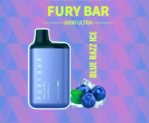 FURY BAR ULTRA Blue Razz ICE 6000 – 5% Nicotine Level – Rechargeable –