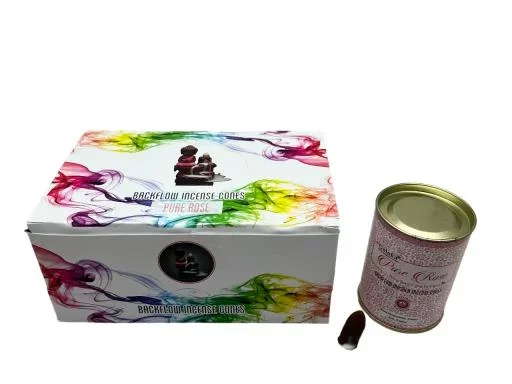 Goloka Backflow Cones – Pure Rose Backflow Incense 24 Cones