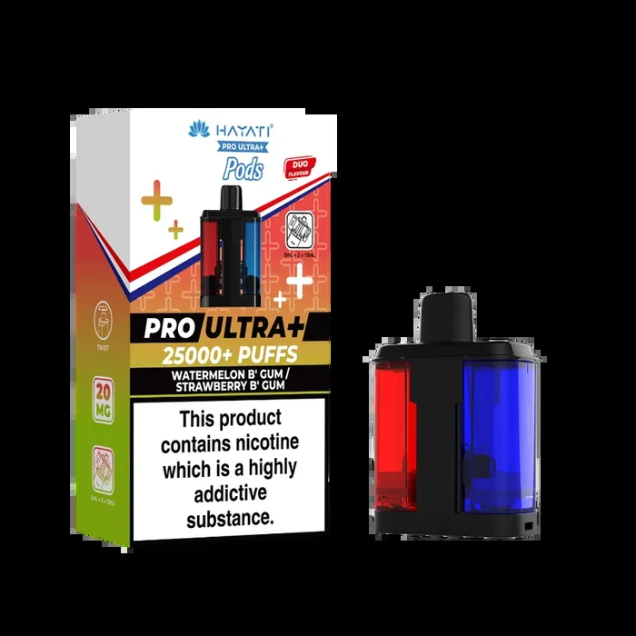 Hayati Pro Ultra Plus 25k Prefilled Pods Watermelon B’gum/Straw’ B’gum