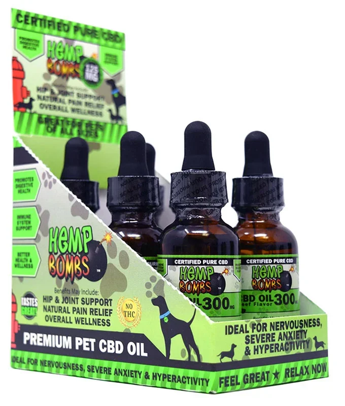 Hemp Bombs Pet Oil Beef Flavor 1 Fl. Oz. 125mg 6ct Display