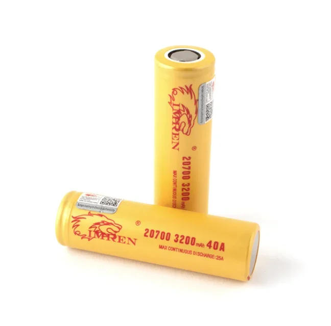 Imren 20700 3200mAh 40A 3.7v Gold Battery 2-Pack