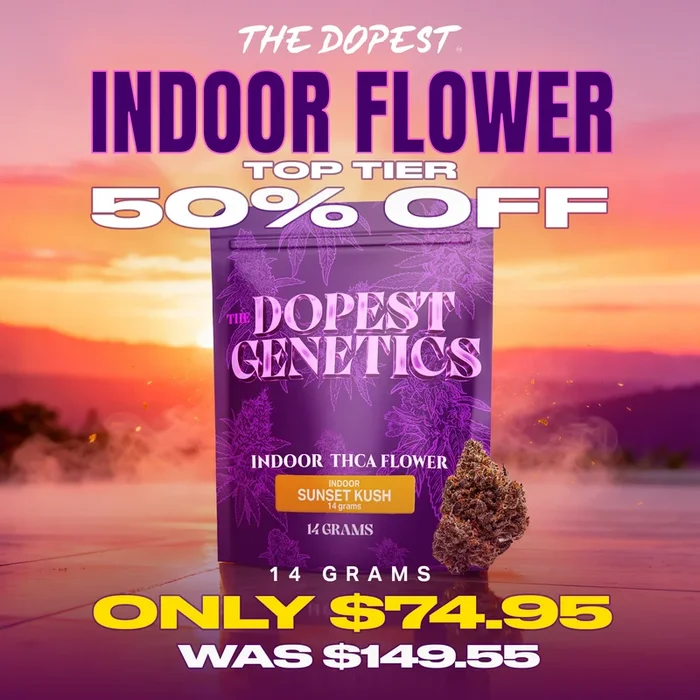 Indoor Bigs: Sunset Kush Indica flower 14 grams 50% off