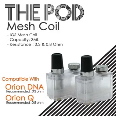 IQS Mesh Coil Pod – Compatible with Orion Q (Single or Pack of 2) | The Pod | 0.8ohm
