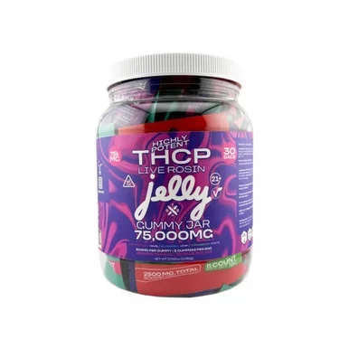 Jelly THCP High Potent Live Rosin Gummy Jar 75000MG-Blueberry Drip