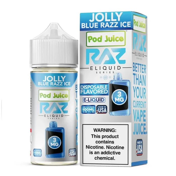 Jolly Blue Razz ICE – Pod Juice x Raz E-Liquid – 100mL