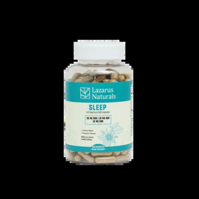 Lazarus Naturals Full Spectrum Sleep Capsules 30mg CBD + 10mg CBG + 10mg CBN