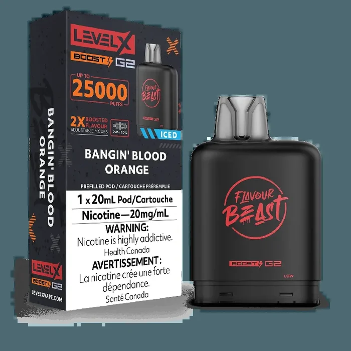 Level X Boost G2 25K Flavour Beast – Bangin’ Blood Orange Iced