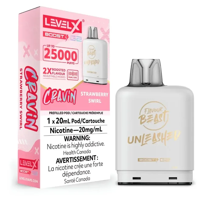 Level X Flavour Beast Cravin’ G2 Boost 25K Pod – Strawberry Swirl