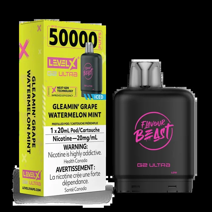 Level X Flavour Beast G2 Ultra 50k – Gleamin’ Grape Watermelon Mint Iced