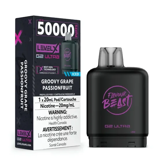 Level X Flavour Beast G2 Ultra 50k – Groovy Grape Passionfruit Iced