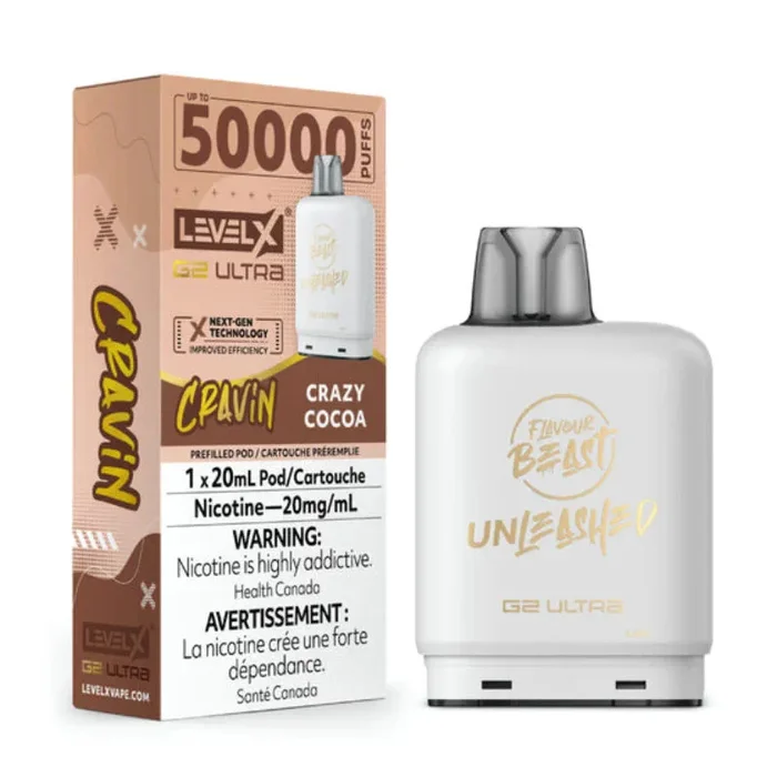 Level X G2 Ultra Flavour Beast Pods – Cravin’ Crazy Cocoa, 50K Puffs