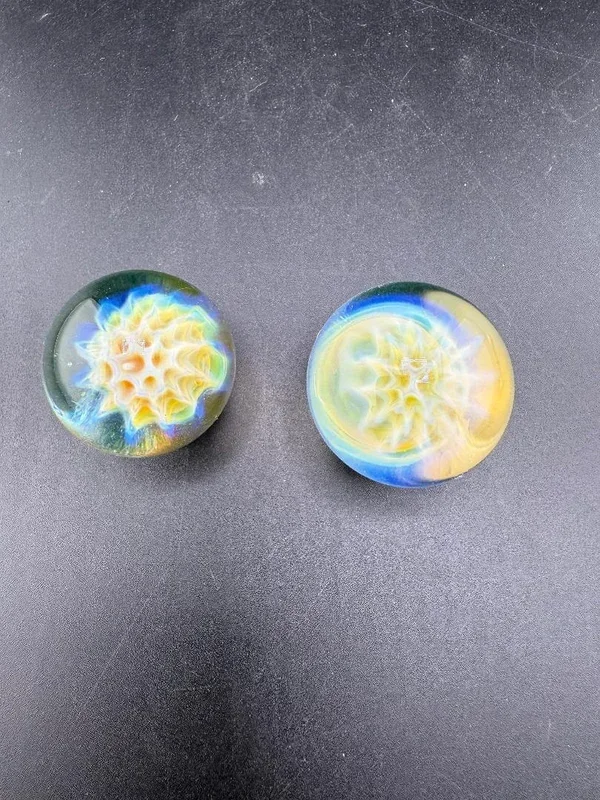 Mank Glass Marble Fumed Honeycomb Implosion 1.2″