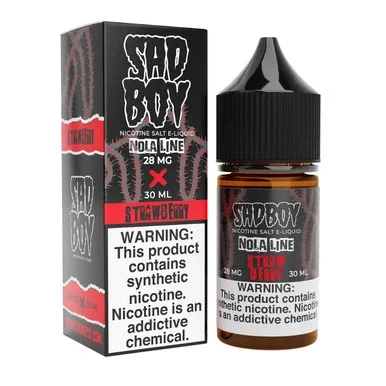 NolaLine Strawberry Synthetic Nicotine 30ml Salt E-Juice | SadBoy