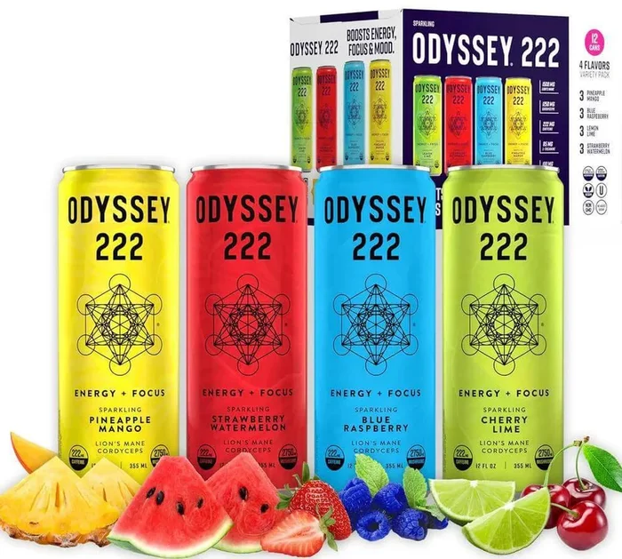 Odyssey Mushroom Elixir 222mg Caffeine Sparkling Energy Drink