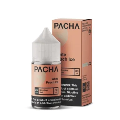 Pacha Salt E-Liquid – White Peach Ice – 30ml