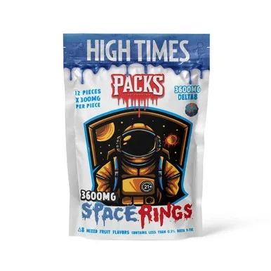 Packs High Times Delta 8 3600MG Mixed Fruit Space Rings – (12 pcs per pack)