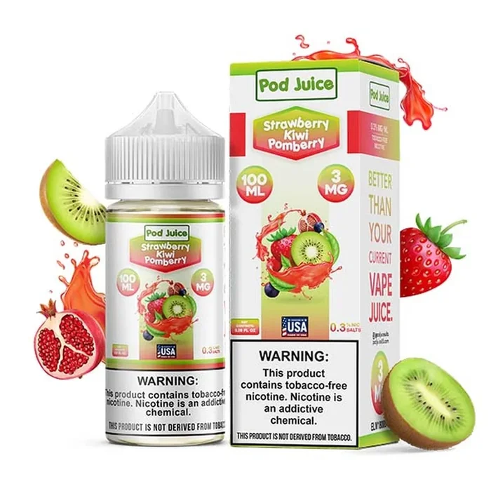 Pod Juice Freebase Nicotine – Strawberry Kiwi Pomberry