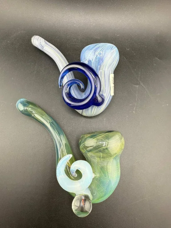 Pugsley Glass Sherlock Pipe – Swirl Color Fade w/ Large Swirl Attachment