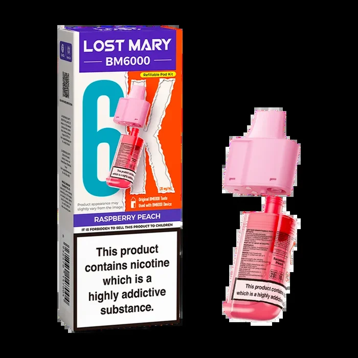 Raspberry Peach Lost Mary BM6000 Refill Pack