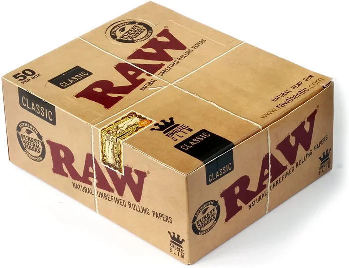 Raw Classic King Size Slim Rolling Paper Full – Box Of 50 Packs