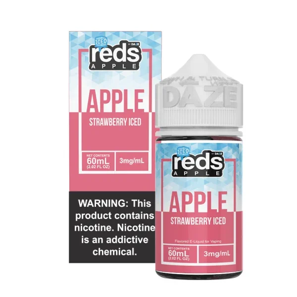 Reds Apple Free Base Nicotine – Apple Strawberry ICED | 60mL