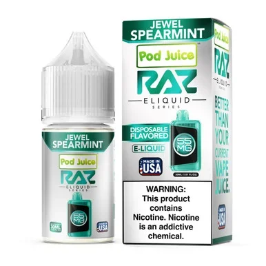 Salt Jewel Spearmint Tobacco Free Nicotine E-Juice 30ml | Pod Juice x RAZ