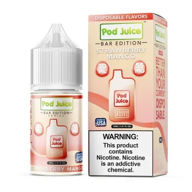 Salt PJ 5000 Series Strawberry Mango Tobacco Free Nicotine E-Juice 30ml | Pod Juice