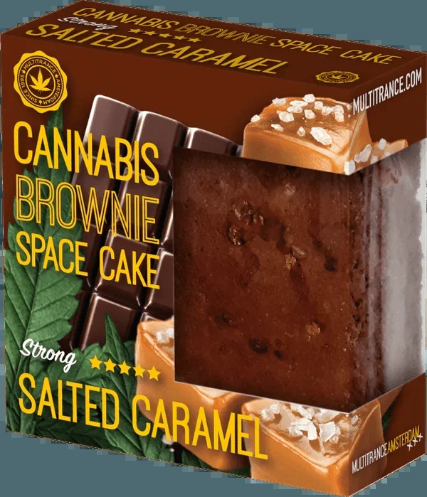 Salted Caramel Cannabis Brownie Space Cake