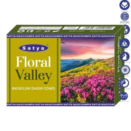 Satya Backflow Cones – Floral Valley Backflow Dhoop Incense 10 Cones