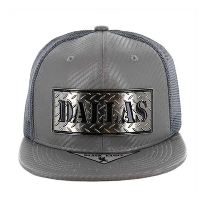 SM095 Dallas Snapback Hat – Carbon PU/Trucker Grey (Pack of 12)