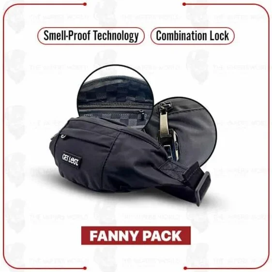 Smell Proof Premium Fanny Pack by Get Lost – Black