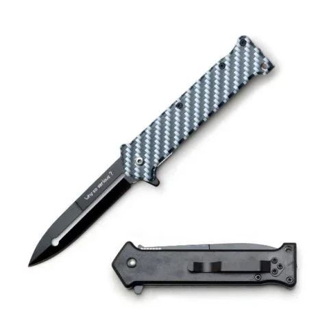 Snake Eye Tactical Spring Assist Knife- Blue Printed Handle