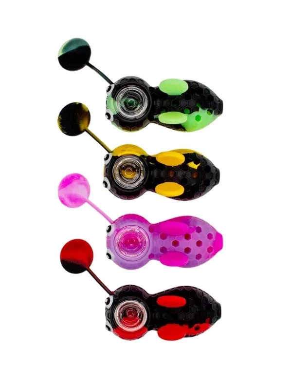 Stratus 3.5″ Silicone Bee Shaped 2 in 1 Hand Pipe