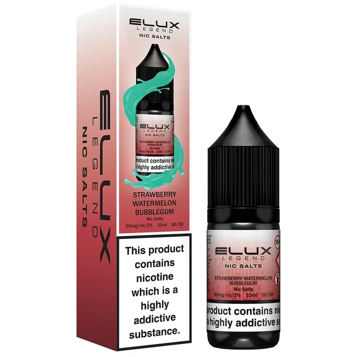 Strawberry Watermelon Bubblegum By Elux Legend 10ml E Liquid Nic Salt