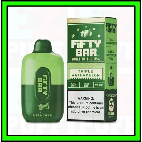 Triple Watermelon – FIFTY BAR – MADE IN USA by Beard Vape – 6500 Puff Disposable