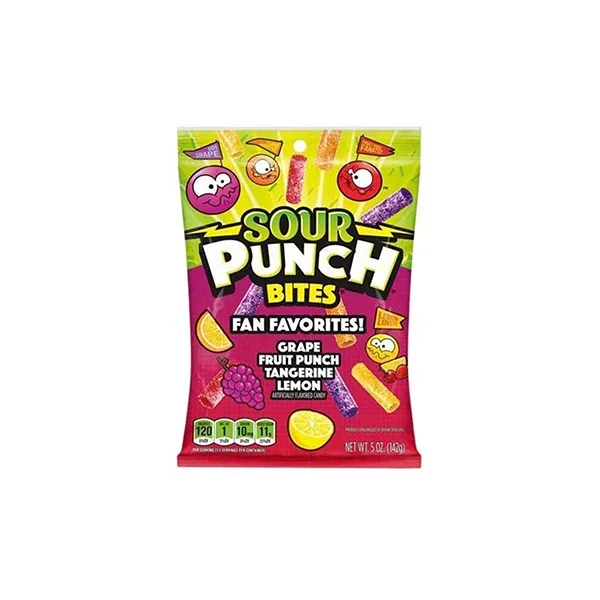 USA Sour Punch Bites Fan Favourites Share Bags – 142g – Past Best Before date