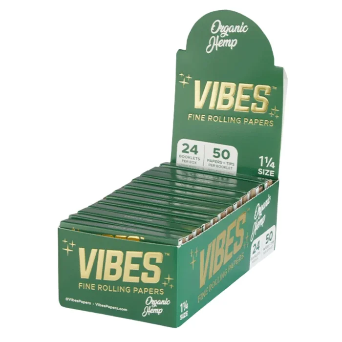 VIBES 1.25″ Papers with Tips Box (24 Pack)